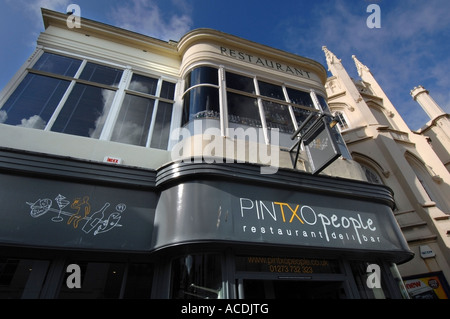 The Pintxo people tapas restaurant housed in the 1823 built Regency Gothic House in Western  Road Brighton East Sussex Stock Photo