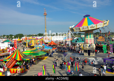Carnival rides at the Red River Exhibition in Winnipeg Manitoba Canada Stock Photo
