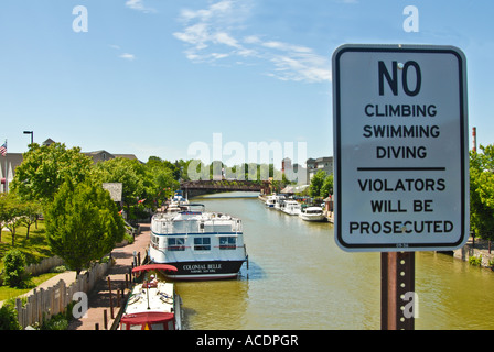 Erie Canal, Fairport NY USA Stock Photo