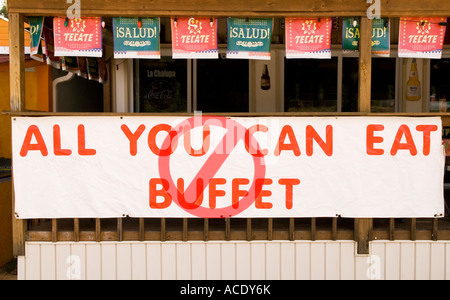 Say no to All You can Eat Buffet Sign USA. Diet and Nutrition Concept Stock Photo