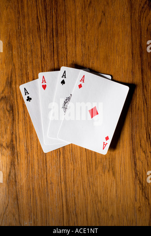 Poker four of a kind close-up. Stock Photo