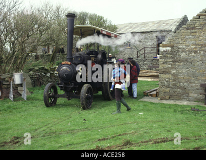 dh Kirbuster farm museum BIRSAY ORKNEY Steam traction engine museum open day Stock Photo