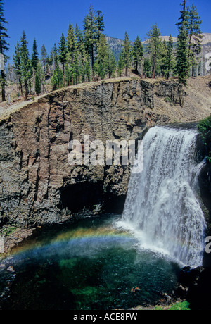 Rainbow Falls at Devils Postpile National Monument in the Eastern Sierra Nevada Stock Photo