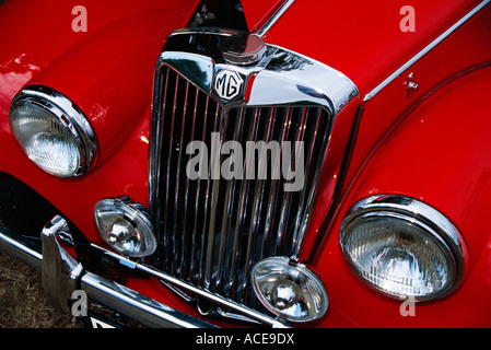 The hood of a vintage car close-up. Stock Photo
