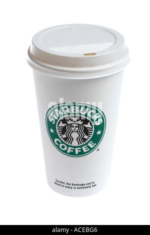disposable starbucks coffee cup Stock Photo