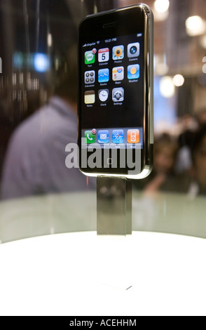 The Apple iPhone on display at the Macworld Expo 2007 Stock Photo