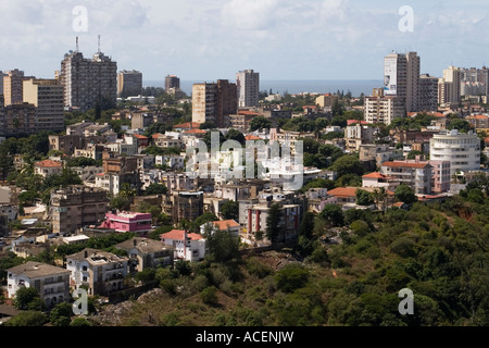Polana District, to East and Maputo Bay, Maputo, Mozambique, South East Africa Stock Photo