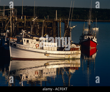 Fishing boats docked Stock Photo