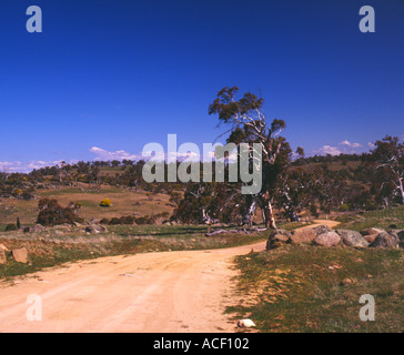 Dirt road in Jindabyne area Snowy Mountains NSW Australia Stock Photo
