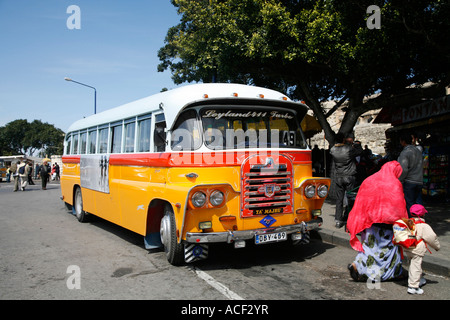 Old yellow bus in Malta. Stock Photo