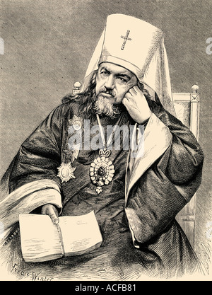 Saint Innocent of Alaska, 1797 - 1879, aka Saint Innocent Metropolitan of Moscow, baptized Ioann Veniaminov. Russian Orthodox missionary priest. Stock Photo