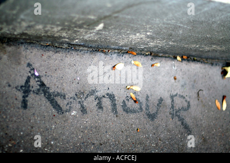 Amour on a Paris Sidewalk Stock Photo