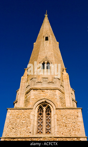 Church spire in Houghton village near Huntingdon in Cambridgeshire England UK Stock Photo
