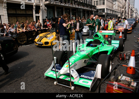 A1 Grand Prix car lined up at start of the Gumball Rally 3000 in London England UK 2007 Stock Photo