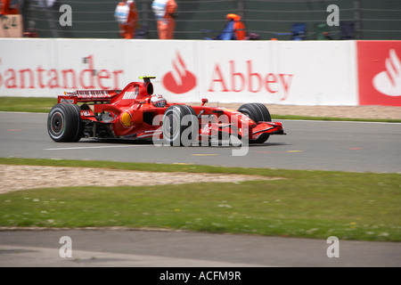 Kimi Raikkonen winning the British Grand Prix in his Ferrari at Silverstone 2007 Stock Photo