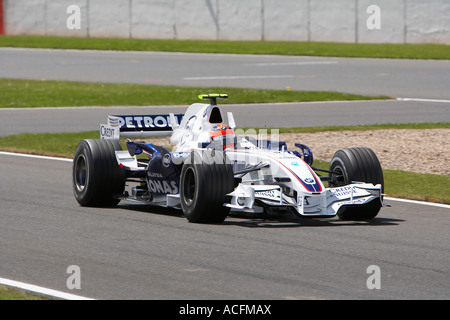 Robert Kubica driving his BMW into fourth place at the British Grand Prix 2007 Stock Photo
