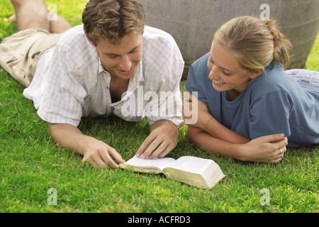 Couple reading Stock Photo