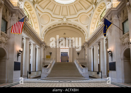 Formal entrance area of Bancroft Hall the massive residence complex at the United States Naval Academy in Annapolis Maryland Stock Photo