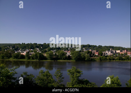 Downtown Oil City along the Allegheny River Pennsylvania Stock Photo