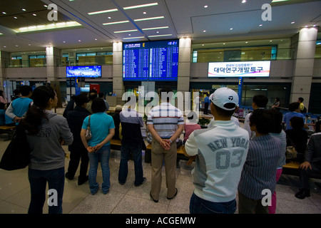 People Waiting Arrivals Area Grand Incheon International Airport ICN Seoul South Korea Stock Photo