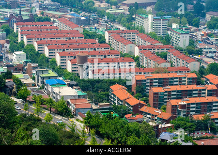 Densely Populated Midrise Apartment Neighborhood Seoul South Korea Stock Photo