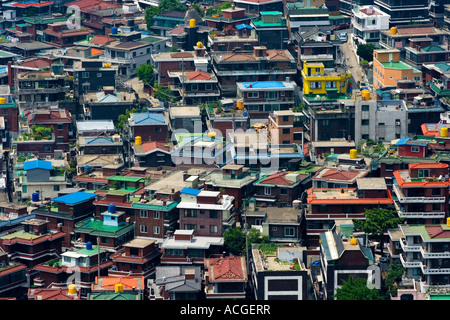 Densely Populated Lowrise Apartment Neighborhood Seoul South Korea Stock Photo