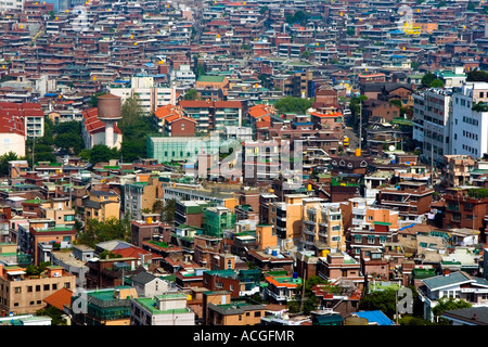 Densely Populated Lowrise Apartment Neighborhood Seoul South Korea Stock Photo