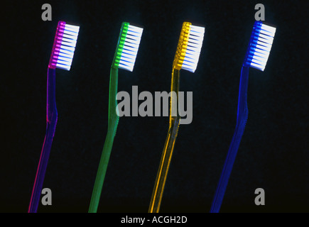 Four toothbrushes Stock Photo