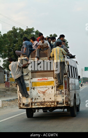 overload dangerous bus on top in Pokhara Stock Photo - Alamy