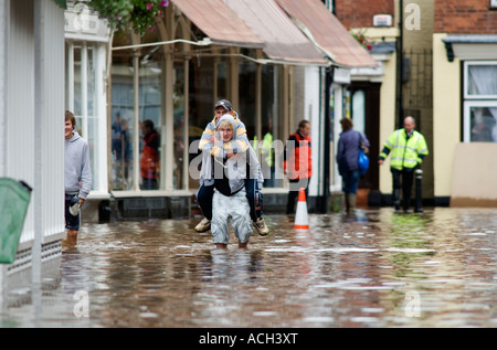 Flooding in Tenbury Wells June 2007 Stock Photo