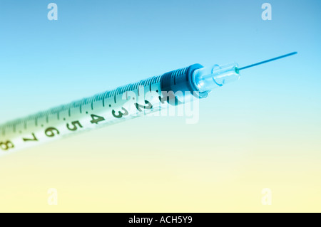 closeup of hypodermic needle syringe Stock Photo