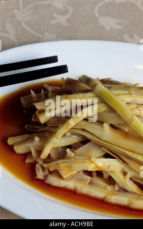 Bamboo shoots upmarket restaurant Ye Shanghai in former French concession offering high class Shanghai cuisine Shanghai China As Stock Photo