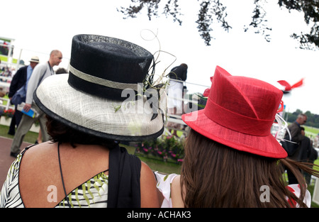 Ladies Day hats (2) - York Racecourse Stock Photo