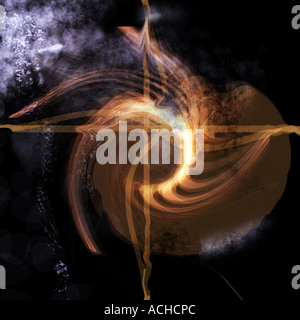 Photo illustration manipulated computer imagery colours swirling background Stock Photo