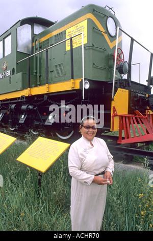 Trans Siberian Railroad Curator Retired Steam Train Museum Ulan Batar Mongolia Stock Photo