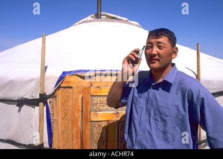 Nomadic Villager next to Ger in rural Mongolia Ulaanbaatar Mongolian ...