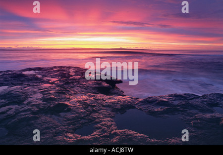 Sunset over the shore of Killala Bay, Co Sligo, Ireland. Stock Photo