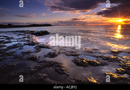 Sunset over the shore of Killala Bay, Co Sligo, Ireland. Stock Photo