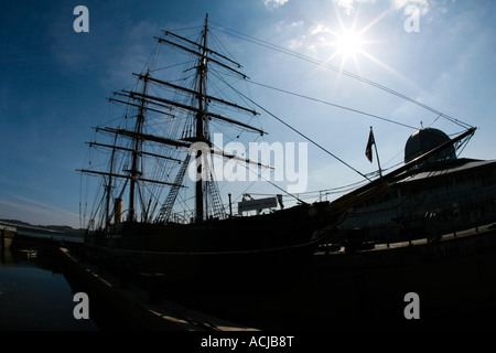 Historic RRS Sailing ship Discovery - Riverside - Dundee - Scotland UK Stock Photo