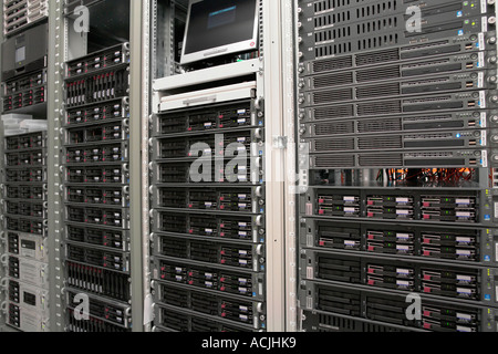 HP Proliant rack mounted servers Stock Photo