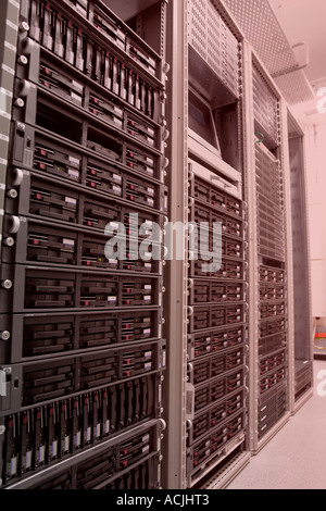 HP Proliant rack mounted servers Stock Photo