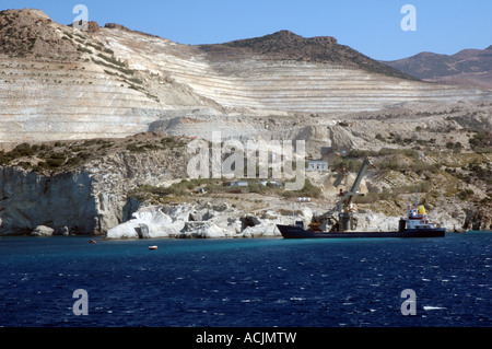 Limestone formations at Kleftiko, Milos, Greece Stock Photo