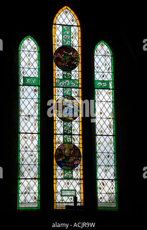 Gilbert White memorial window at St Mary's Church Selborne Hampshire. Stock Photo