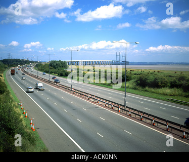 M4 motorway and second severn crossing caldicot mounmouthshire south wales Stock Photo