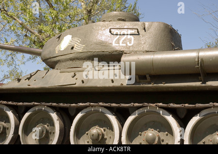 Soviet World War 2 tank memorial in the South Western Russia city of Georgievsk in the North Caucasus Stock Photo