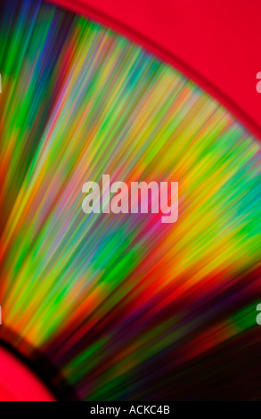 Bright colors reflecting on a compact disk CD Stock Photo