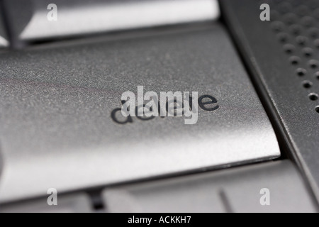Delete button on laptop computer Stock Photo