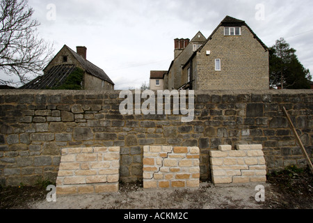 Sample stonework for new build using traditional building methods Stock ...