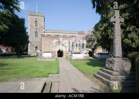 Enfield parish church by the market place in the centre of the town Stock Photo