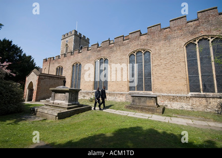 Enfield parish church by the market place in the centre of the town Stock Photo